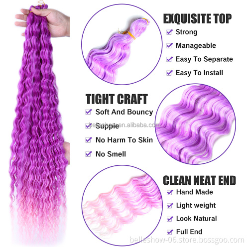Hot sell Hair 30Inch 100G  synthetic deep wave twist hair extension wavy deep curly braids crochet hair deep twist